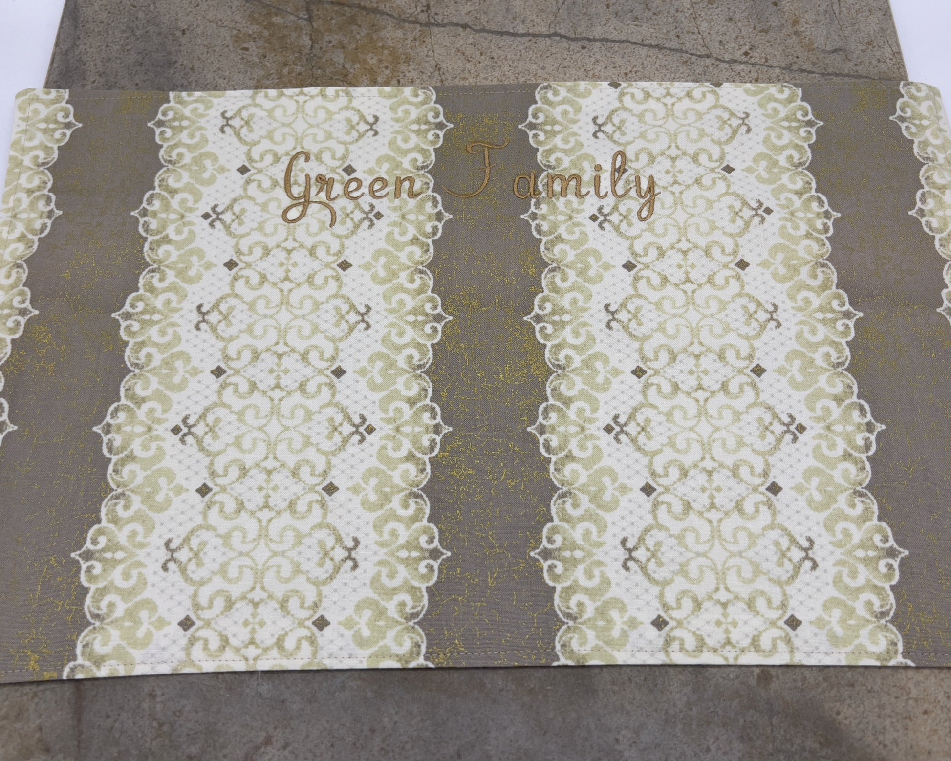 Dinner Napkins and Placemats Sage with Gold