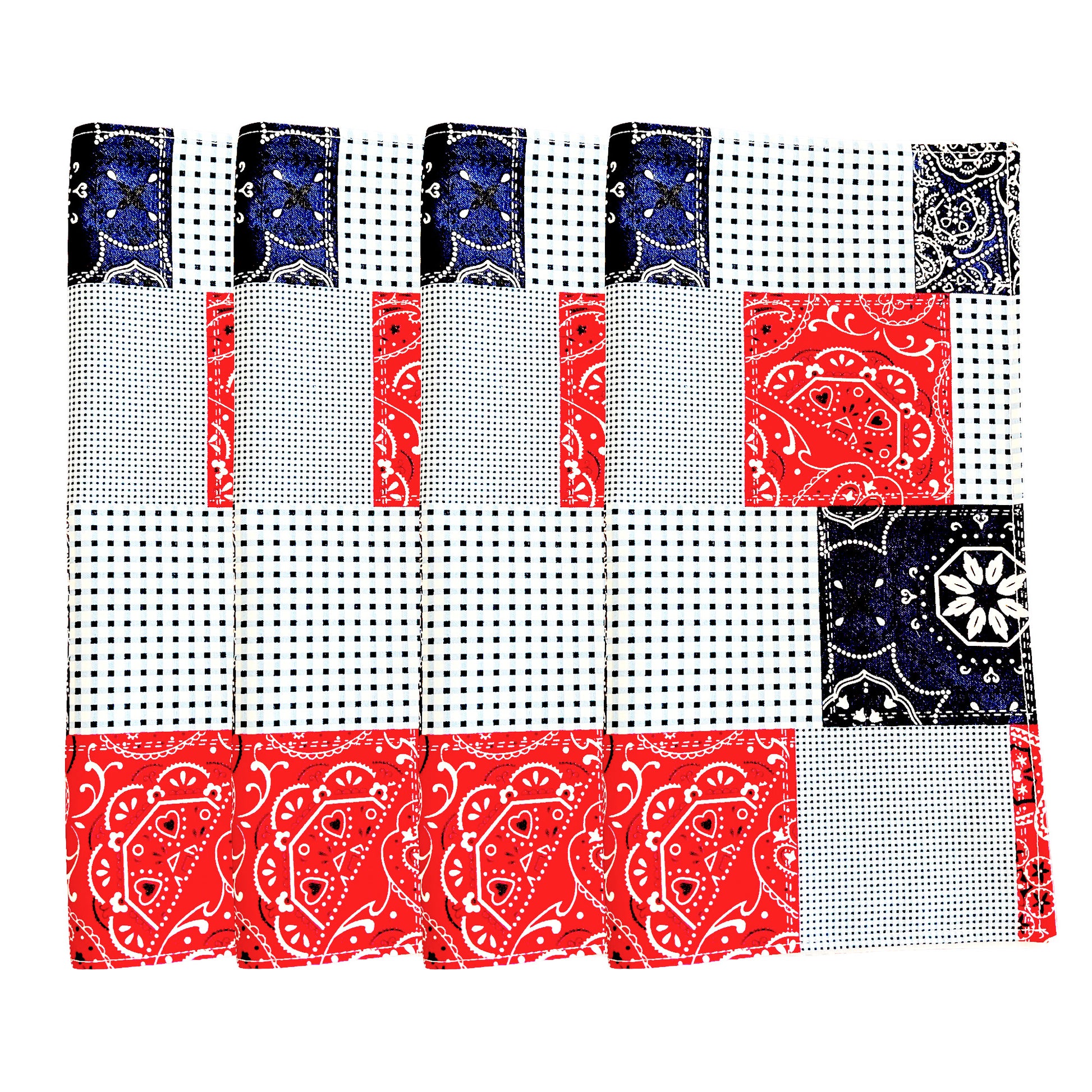 Dinner Napkins and Placemats Red Blue Patch