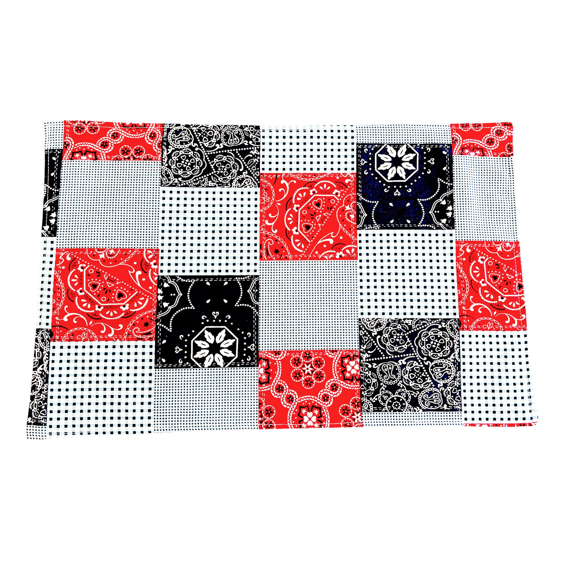 Dinner Napkins and Placemats Red Blue Patch