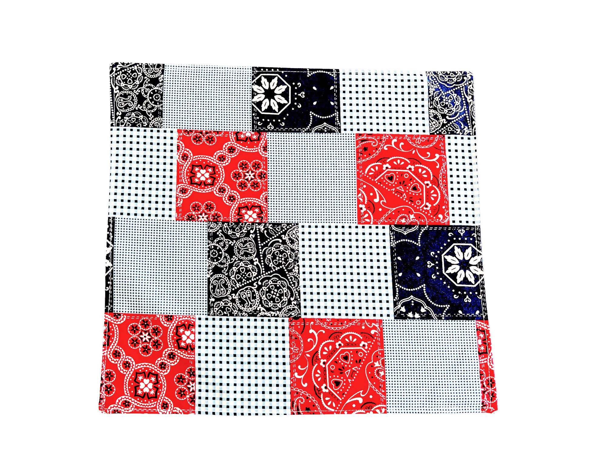 Dinner Napkins and Placemats Red Blue Patch