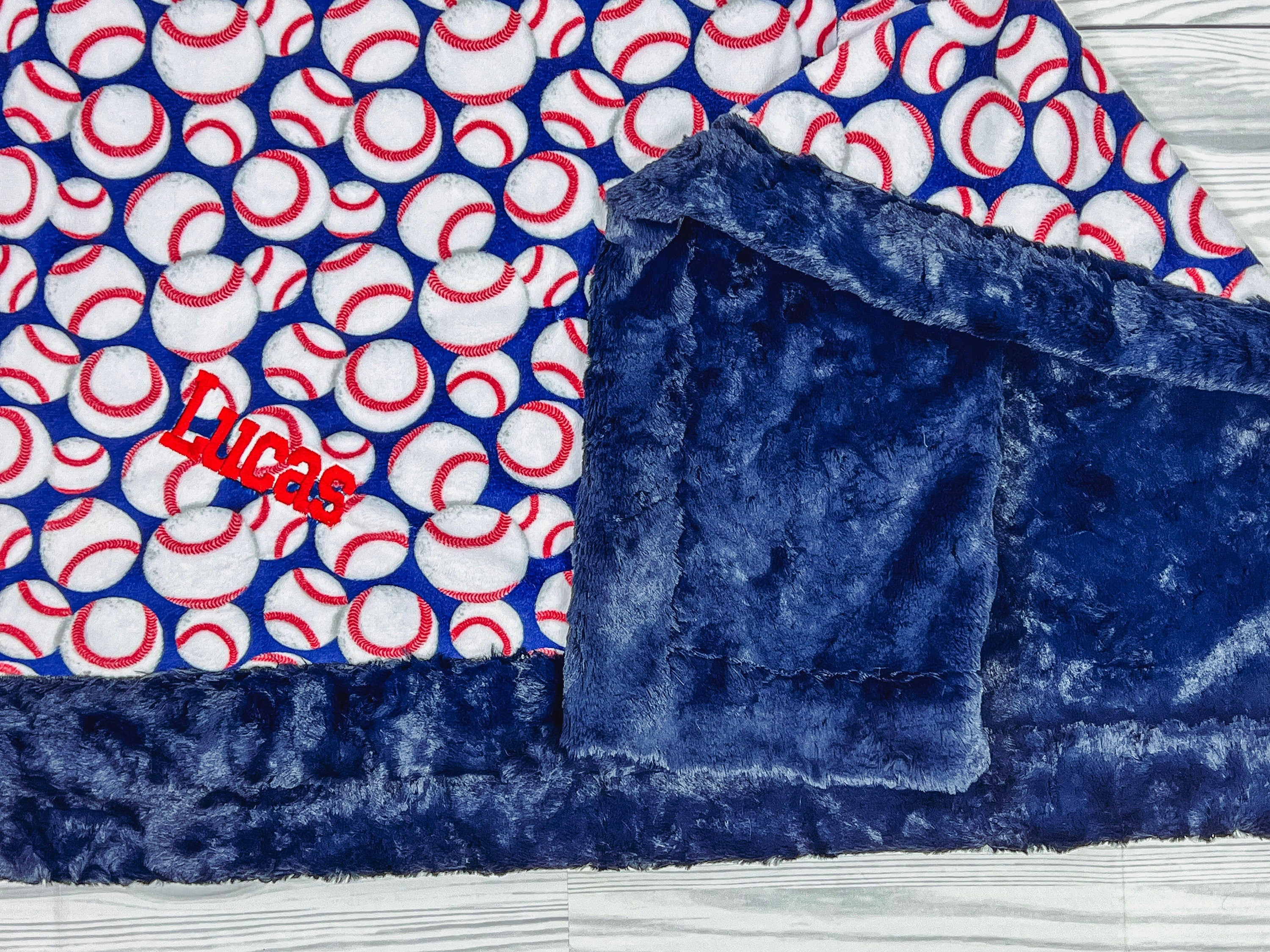 Baby Blanket Personalized Baseball Design – Stitched by SherryG