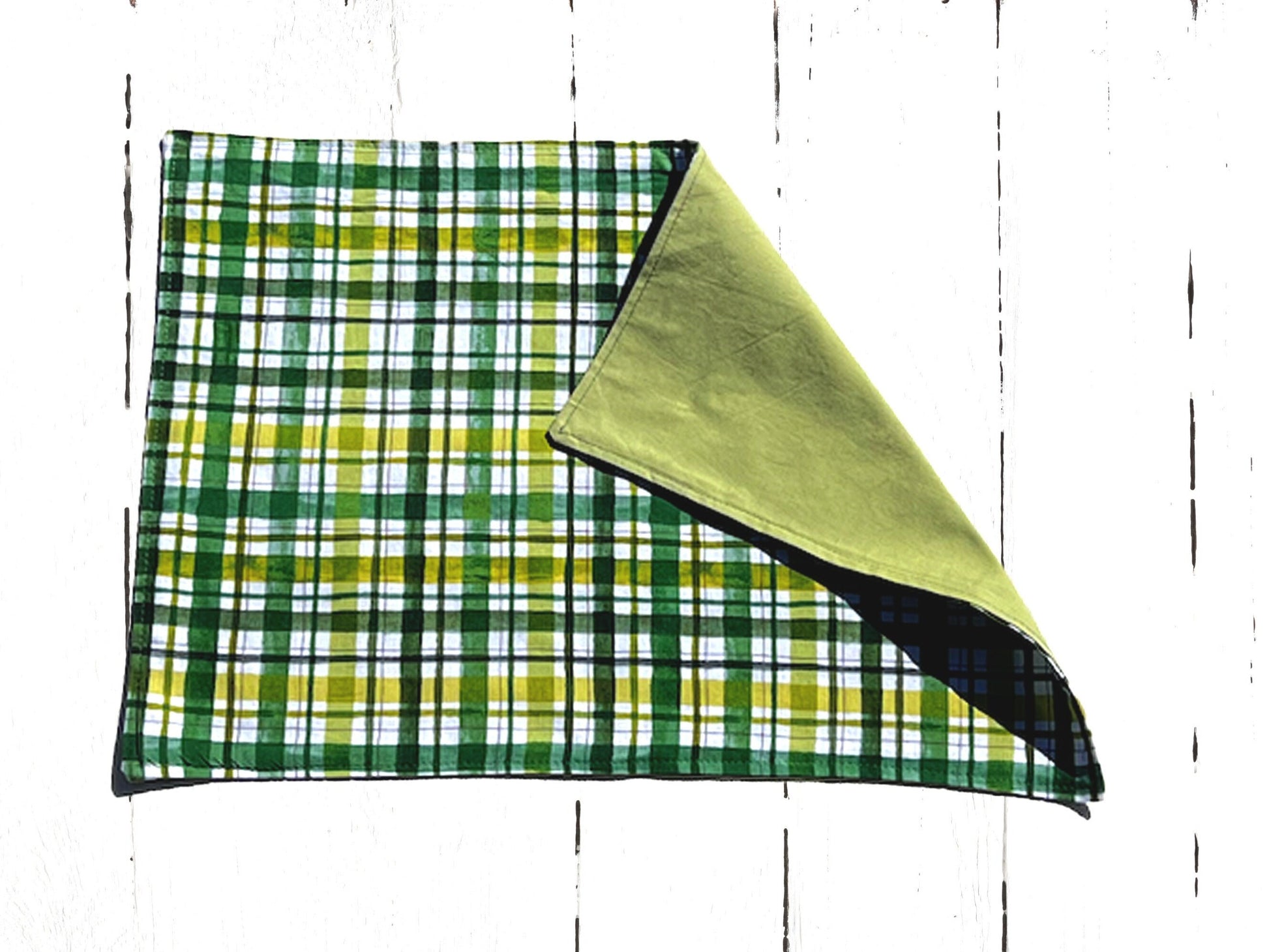 Cloth Dinner Napkins & Placemats St. Patrick's Day, Spring Summer Green Plaid
