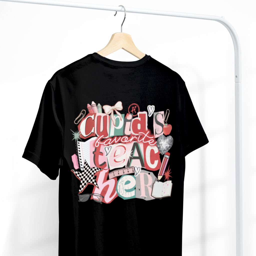Teacher Valentine's T-Shirt— 100% Cotton Black (XS–5XL)