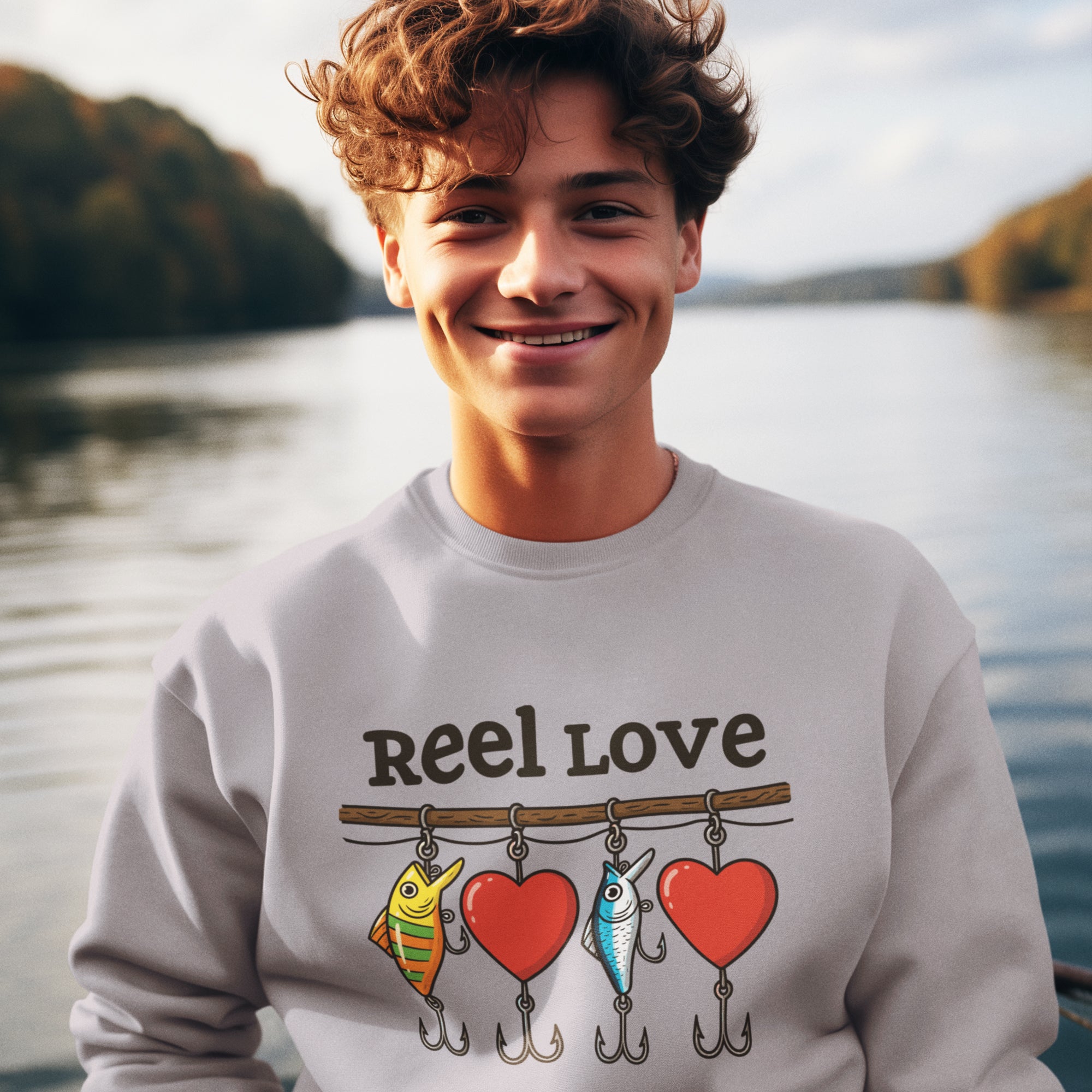 Sweatshirt Valentine's Day Reel Love Heather Grey