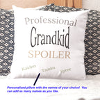 Personalized Pillow "Professional Grandkid Spoiler" White Velvet Decorative Throw Pillow