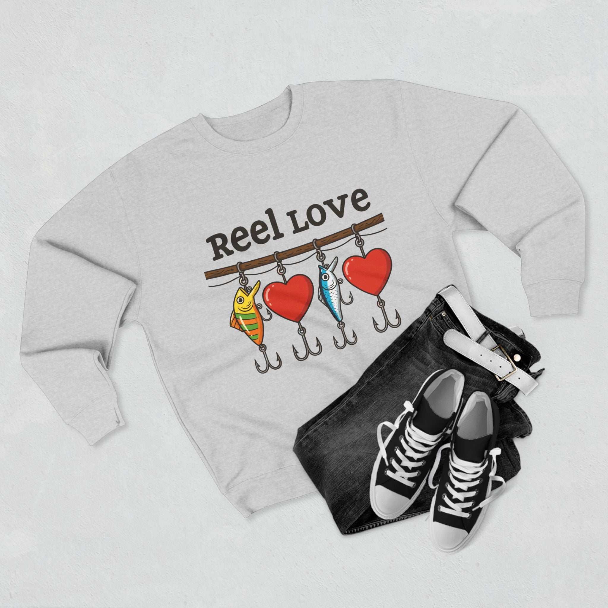 Sweatshirt Valentine's Day Reel Love Heather Grey