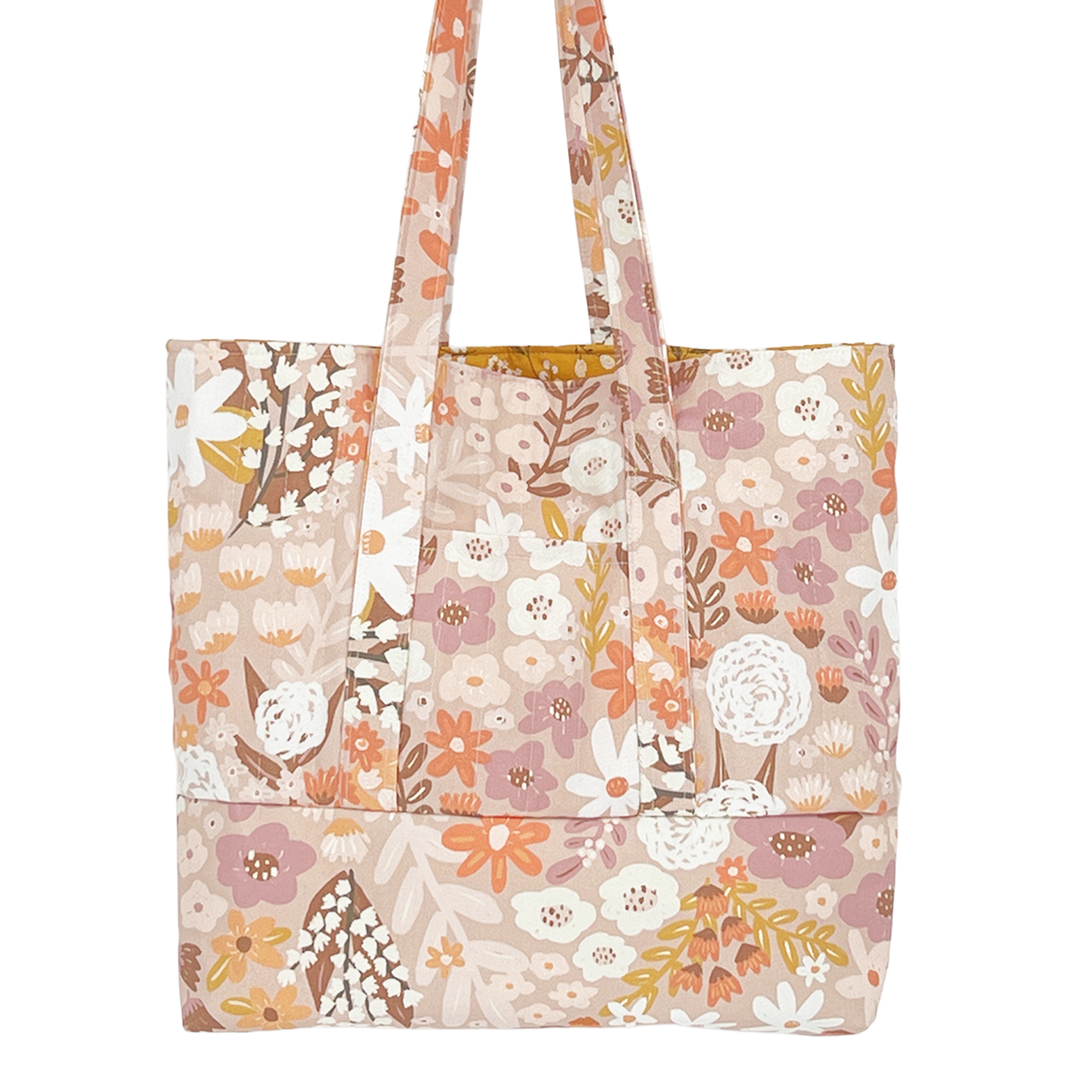 Weekender Bag, Tote Bag, Book Bag or Overnight Bag with Exterior Pockets Brown Meadows