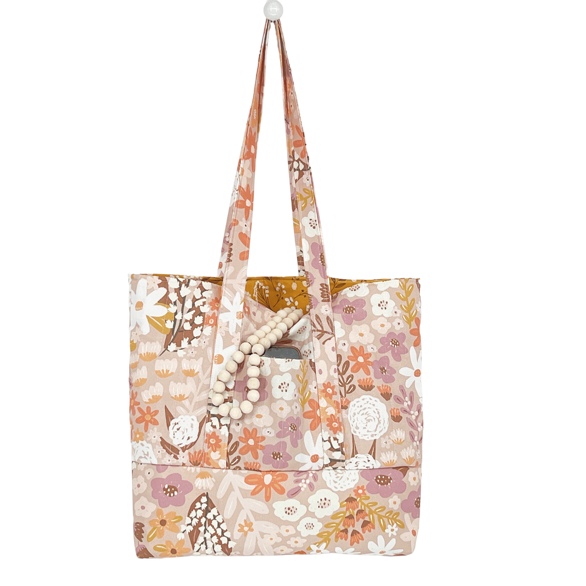 Weekender Bag, Tote Bag, Book Bag or Overnight Bag with Exterior Pockets Brown Meadows