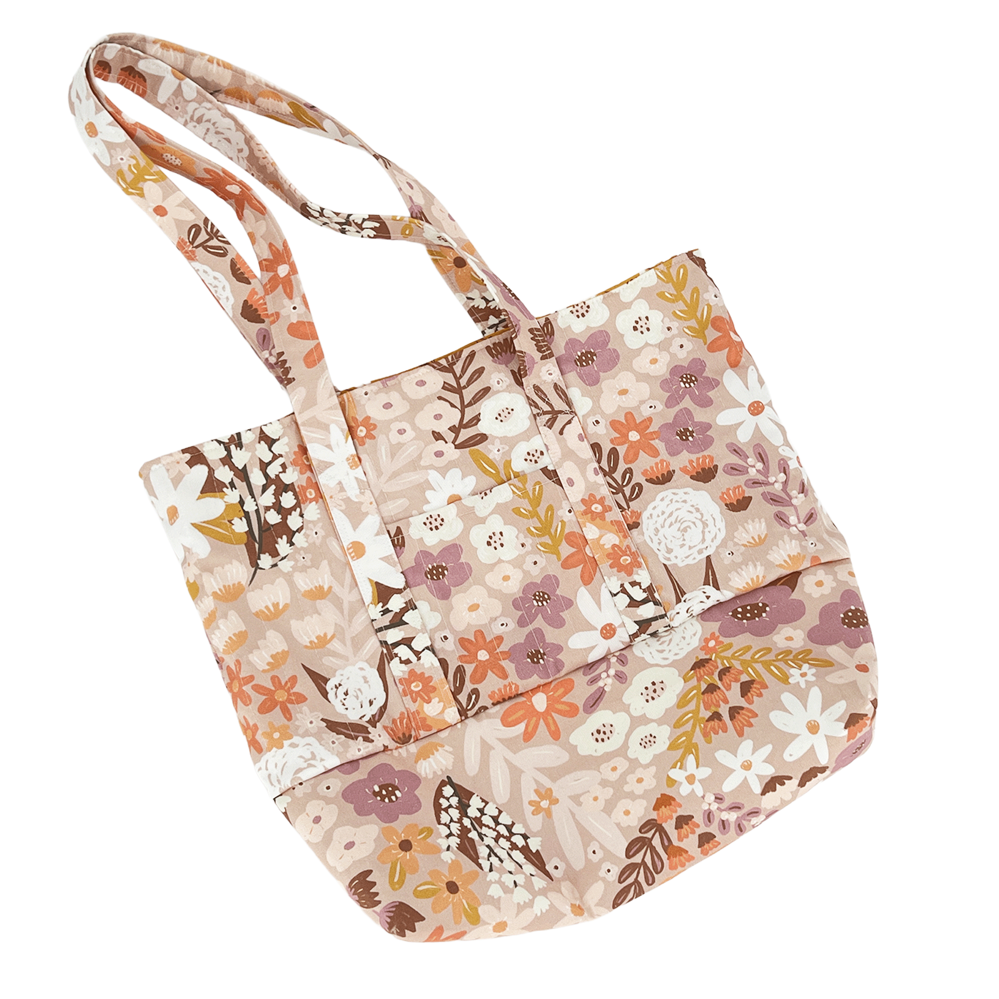 Weekender Bag, Tote Bag, Book Bag or Overnight Bag with Exterior Pockets Brown Meadows