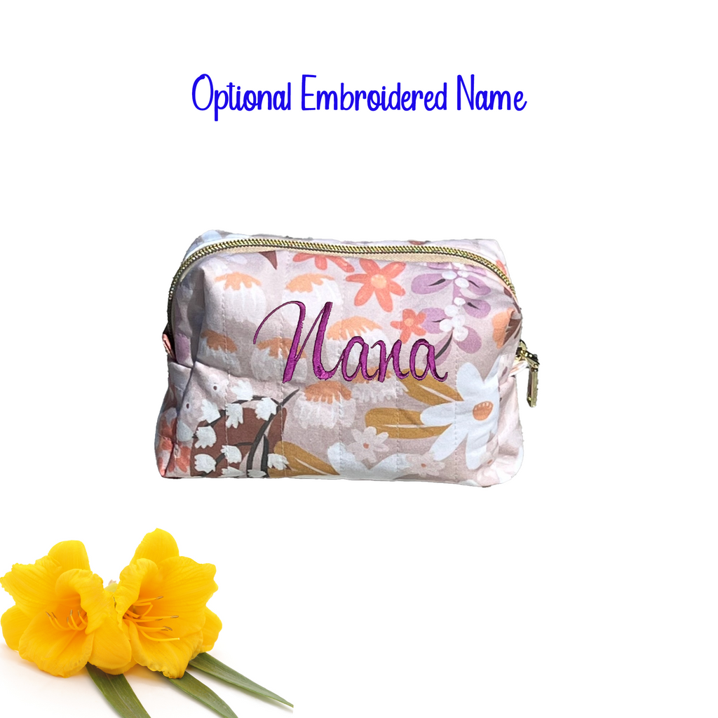 Everyday Toiletry, Cosmetic, MakeUp or Accessory Bag Brown Meadows
