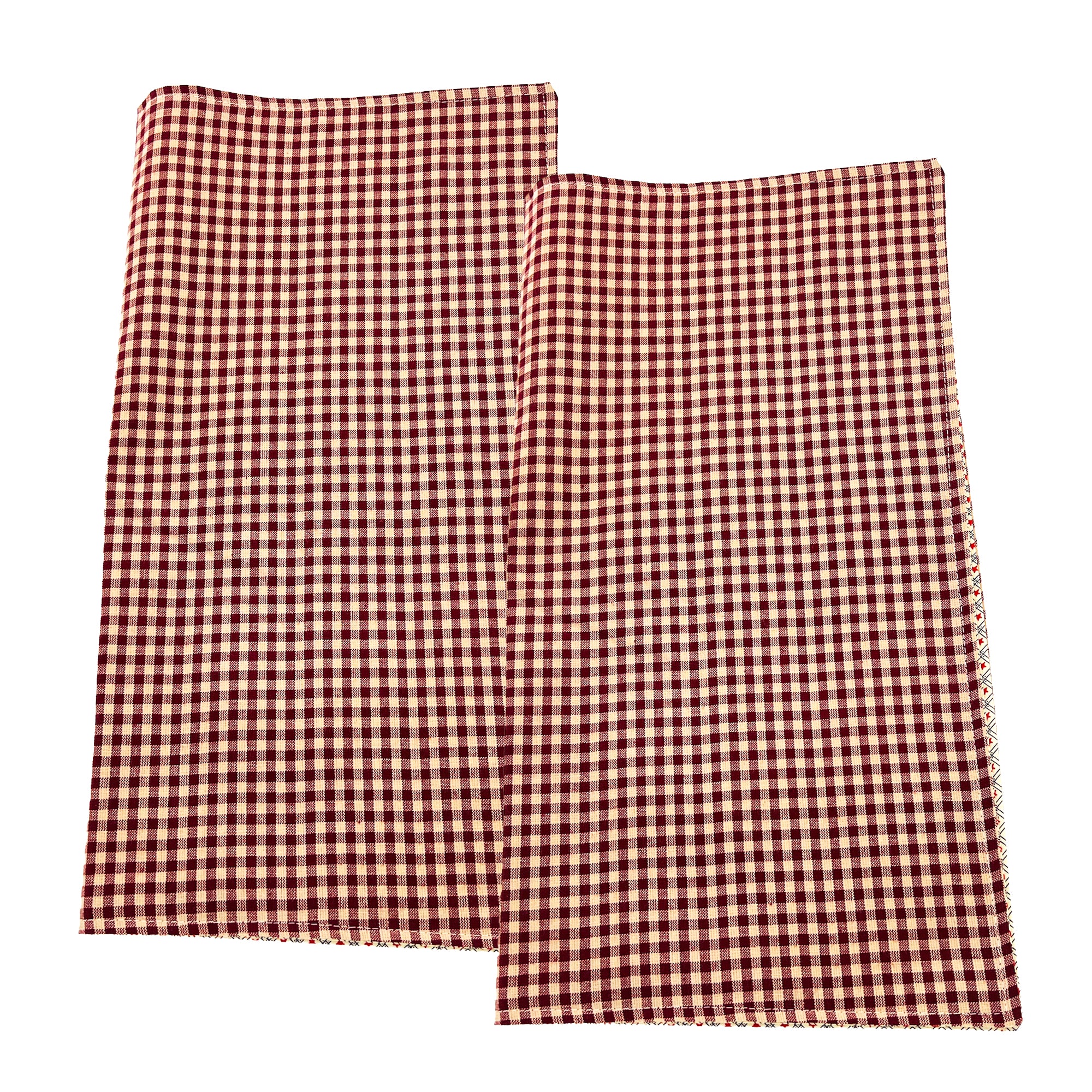 Cloth Napkins and Placemats Set Washable Reversible Checkered