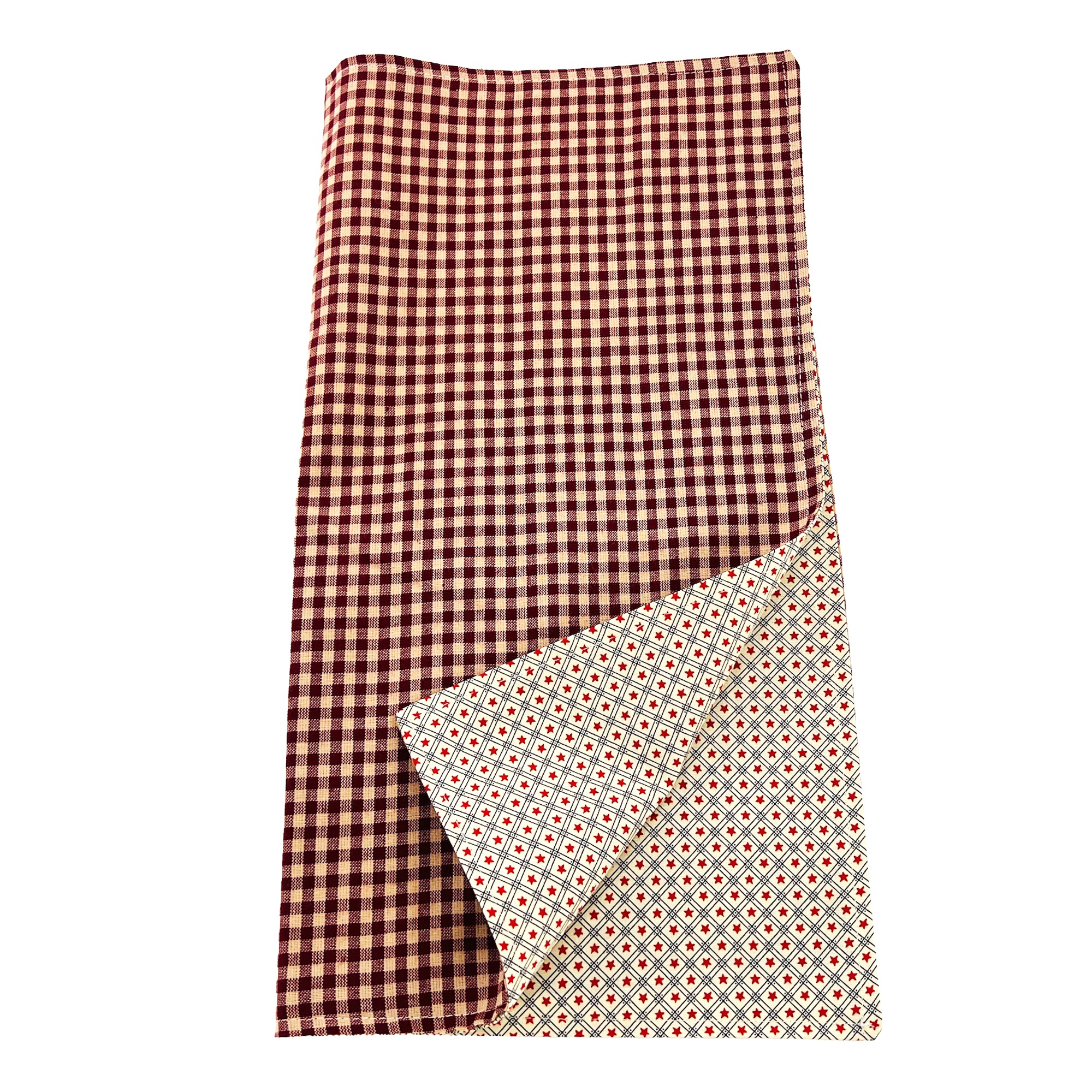 Cloth Napkins and Placemats Set Washable Reversible Checkered