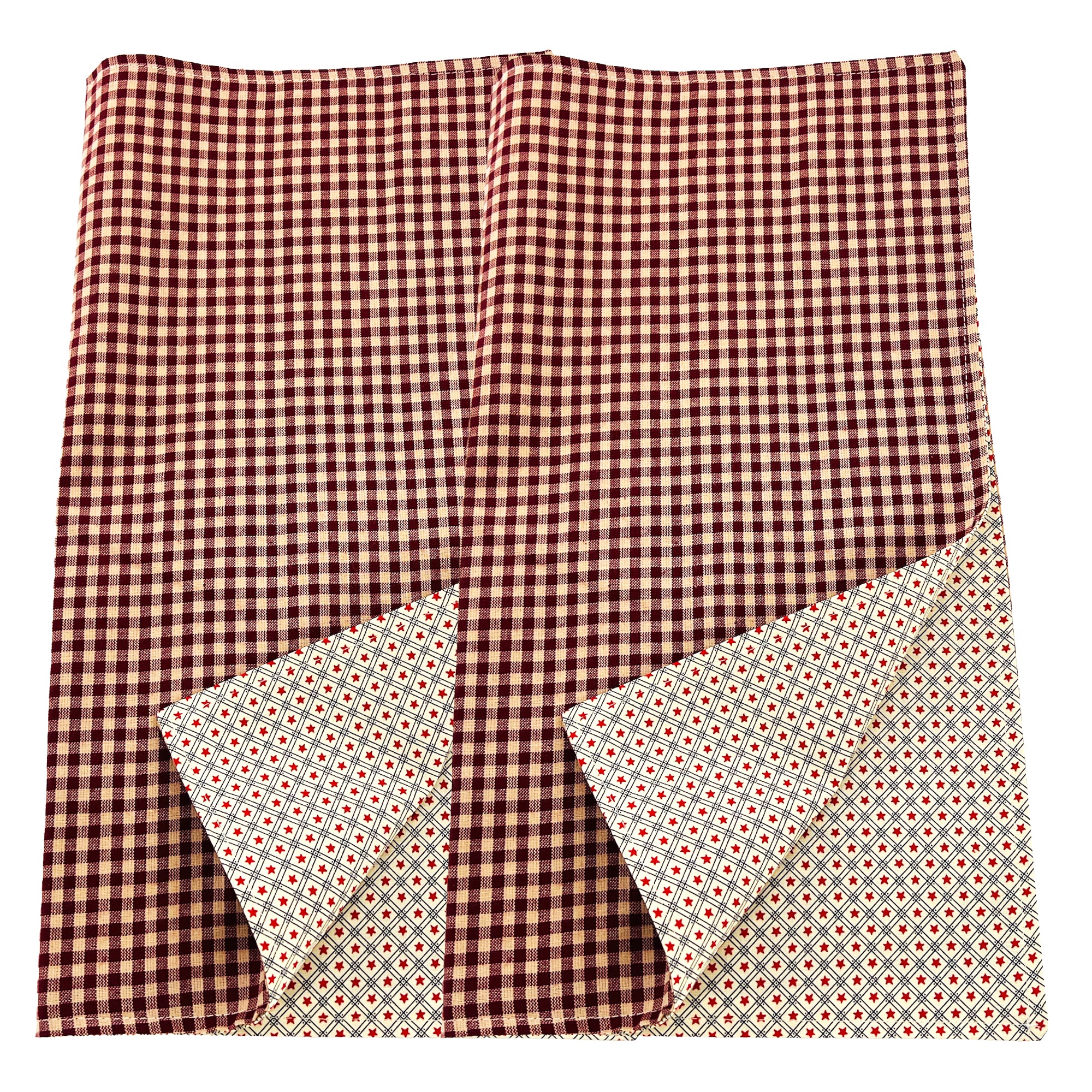 Cloth Napkins and Placemats Set Washable Reversible Checkered