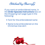 Christmas Tree Skirt Personalized Embroidered Name for Family Red Checker