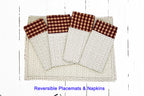 Cloth Dinner Napkins & Placemats Brown Checkered
