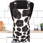 Apron for Adult Including Plus Size with Personalized Embroidery Dark Cow Print