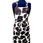 Apron for Adult Including Plus Size with Personalized Embroidery Dark Cow Print