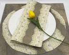 Dinner Napkins and Placemats Sage with Gold