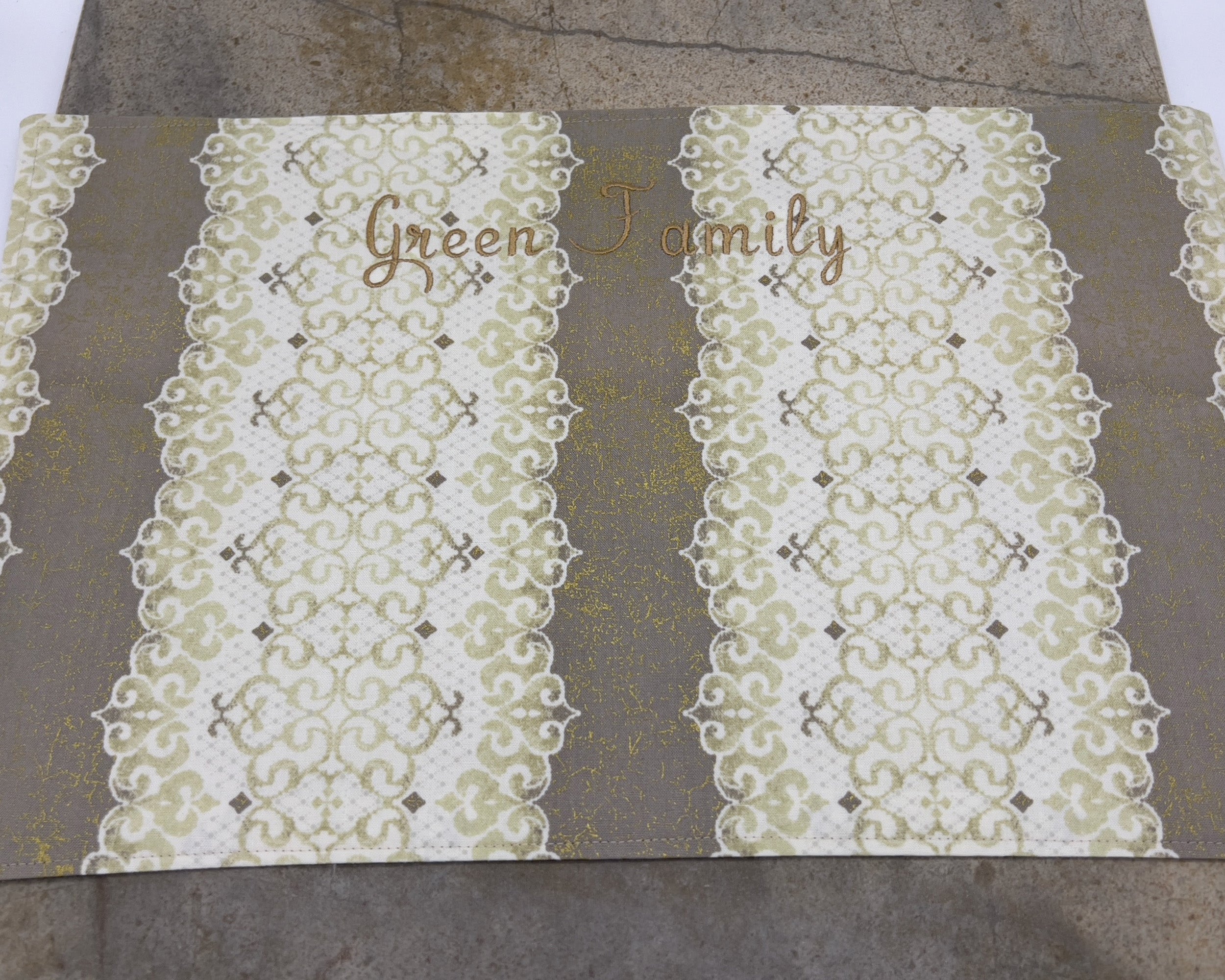 Dinner Napkins and Placemats Sage with Gold
