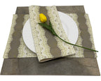 Dinner Napkins and Placemats Sage with Gold
