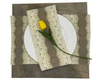 Dinner Napkins and Placemats Sage with Gold