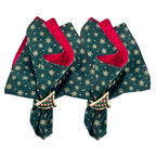 Christmas Holiday Napkins Reusable 100% Cotton Set of 4, 6, 8 or 10 Red Green Design
