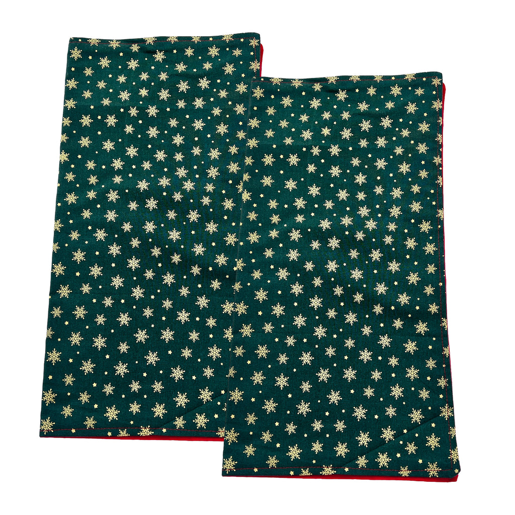 Christmas Holiday Napkins Reusable 100% Cotton Set of 4, 6, 8 or 10 Red Green Design