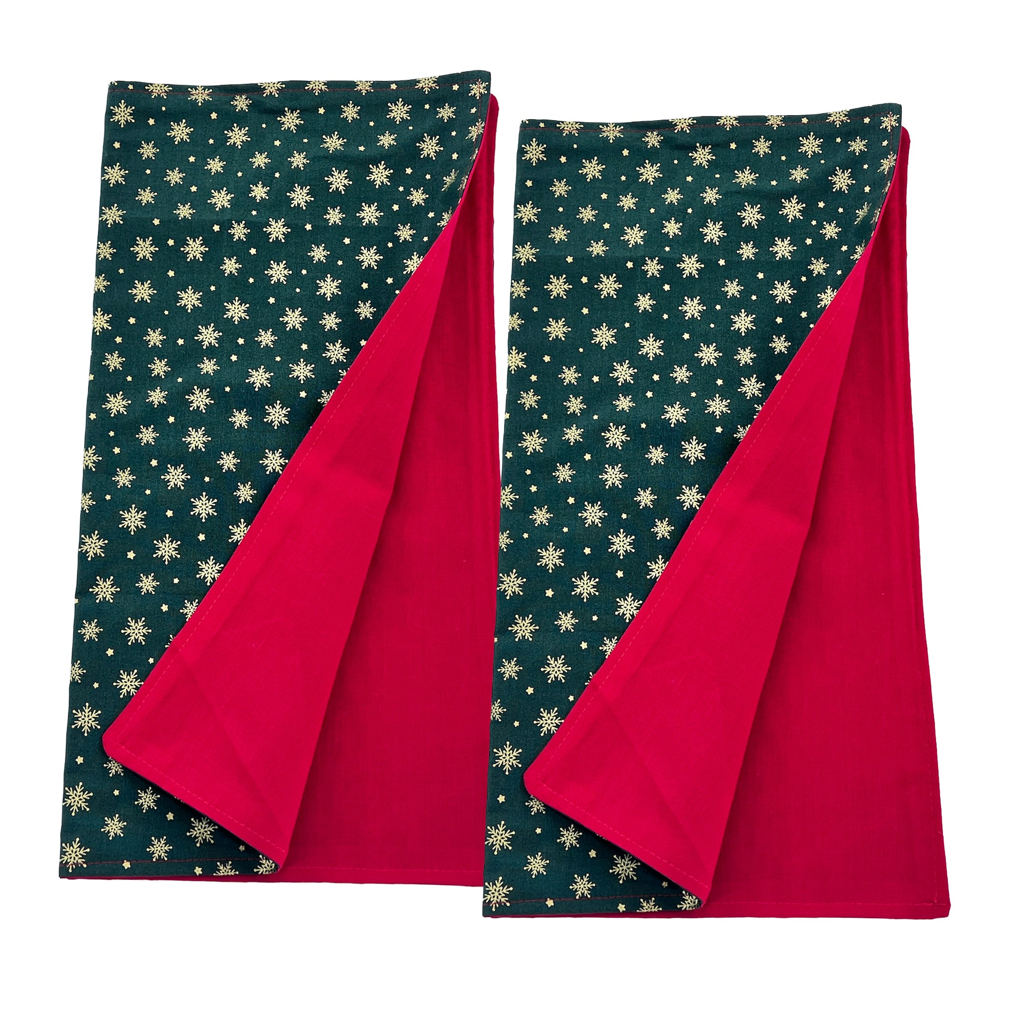 Christmas Holiday Napkins Reusable 100% Cotton Set of 4, 6, 8 or 10 Red Green Design