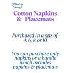 Christmas Holiday Napkins Machine Washable Made of 100% Cotton Set of 4, 6, 8 or 10 Brown with Red