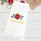 Personalized Christmas Kitchen Towel Embroidered Set of 2 Joy