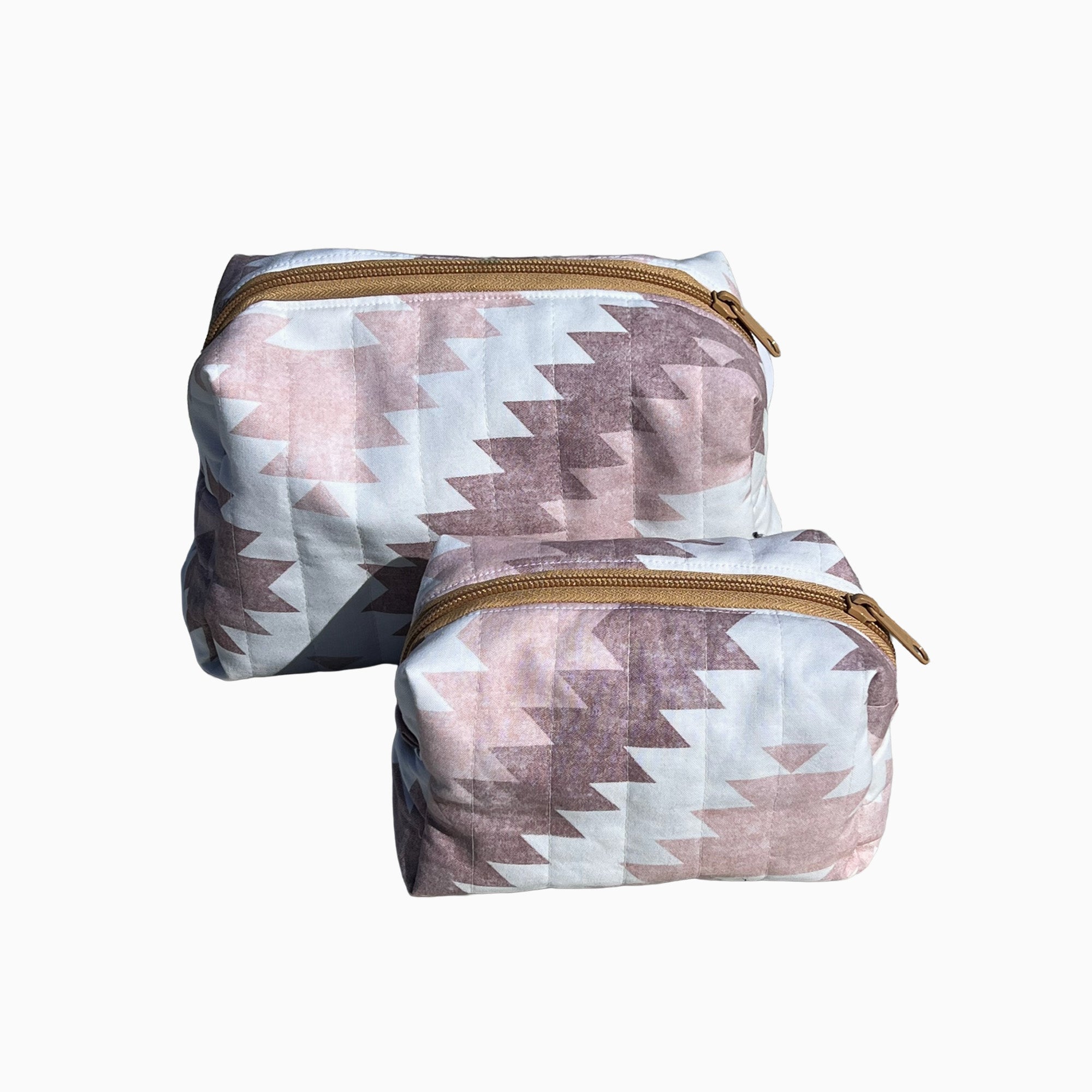 Everyday Toiletry, Cosmetic, MakeUp or Accessory Bag Mauve Aztec
