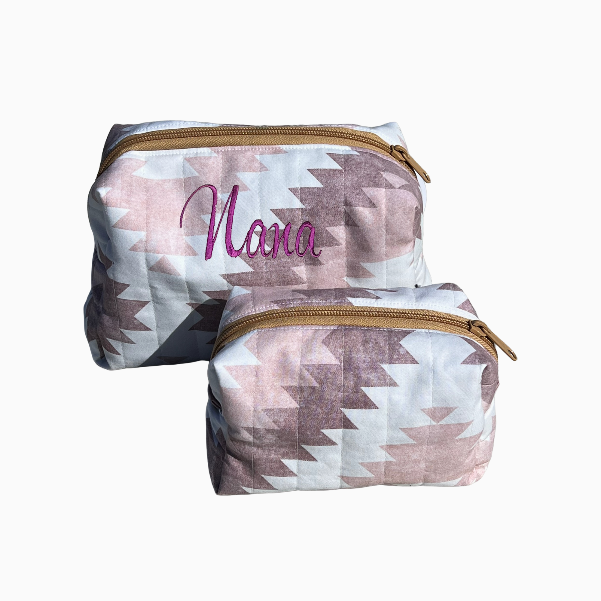 Everyday Toiletry, Cosmetic, MakeUp or Accessory Bag Mauve Aztec