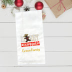 Personalized Christmas Kitchen Towel Embroidered Set of 2 Merry Christmas