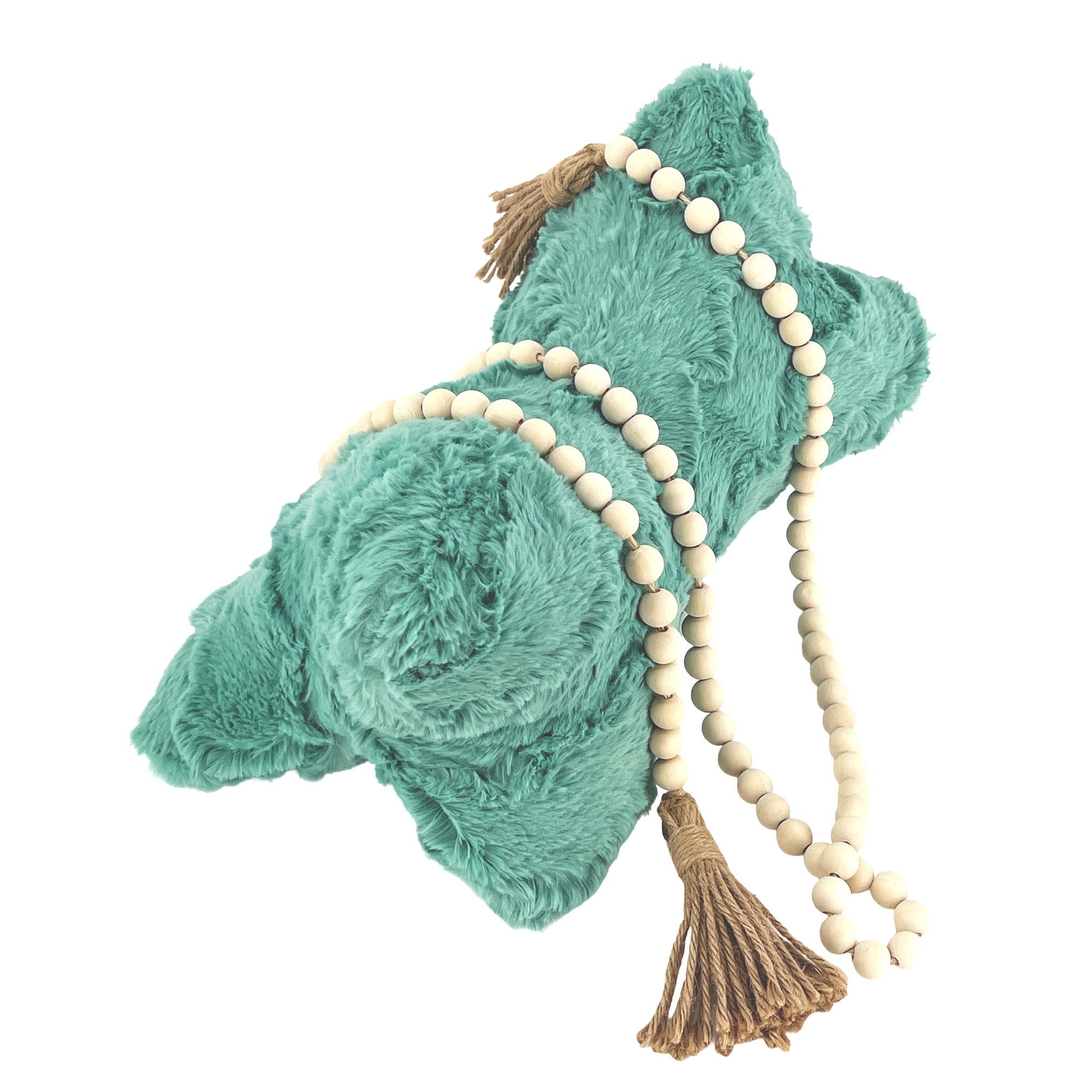 Neck Bone Pillow Personalized with Embroidered Name Mint Green