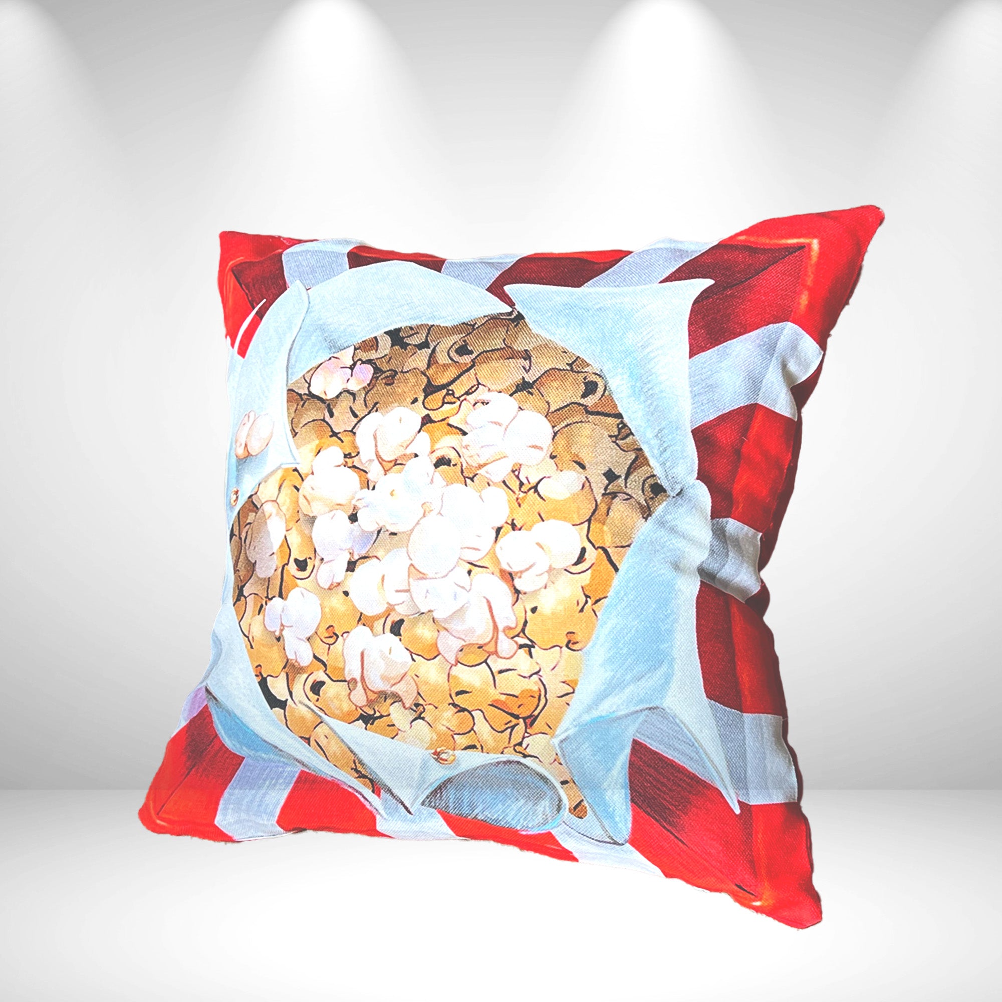 Pillow Cover or Throw Pillow Popcorn Design Movie Night