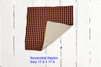 Cloth Dinner Napkins & Placemats Brown Checkered