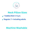 Neck Pillow for Travel and Neck Support, Kid and Adult Sizes Multiple Colors Available