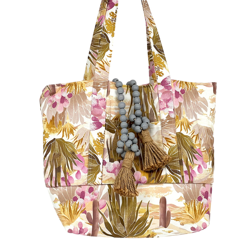 Weekender Bag, Tote Bag, Book Bag or Overnight Bag with Exterior Pockets Painted Desert