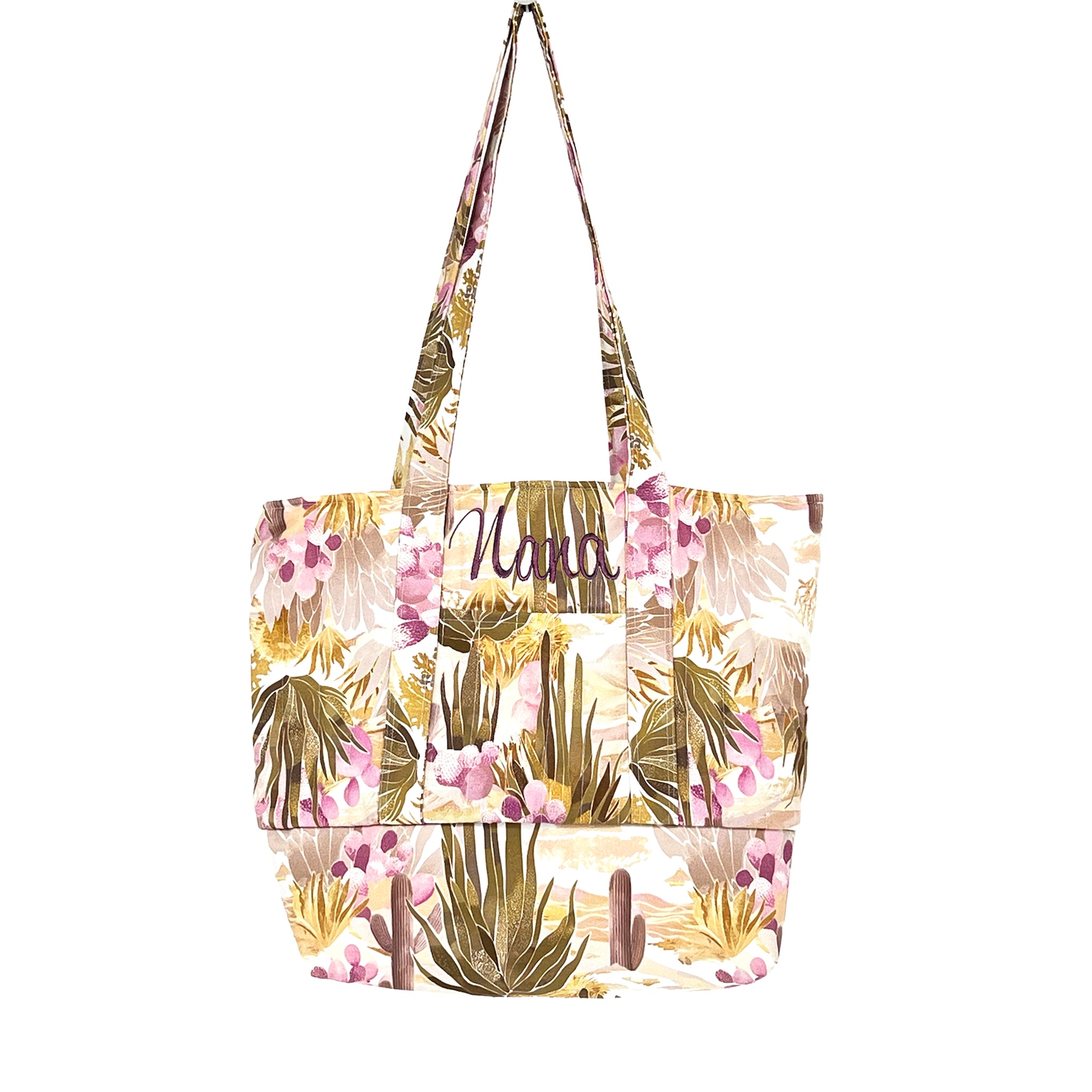 Weekender Bag, Tote Bag, Book Bag or Overnight Bag with Exterior Pockets Painted Desert