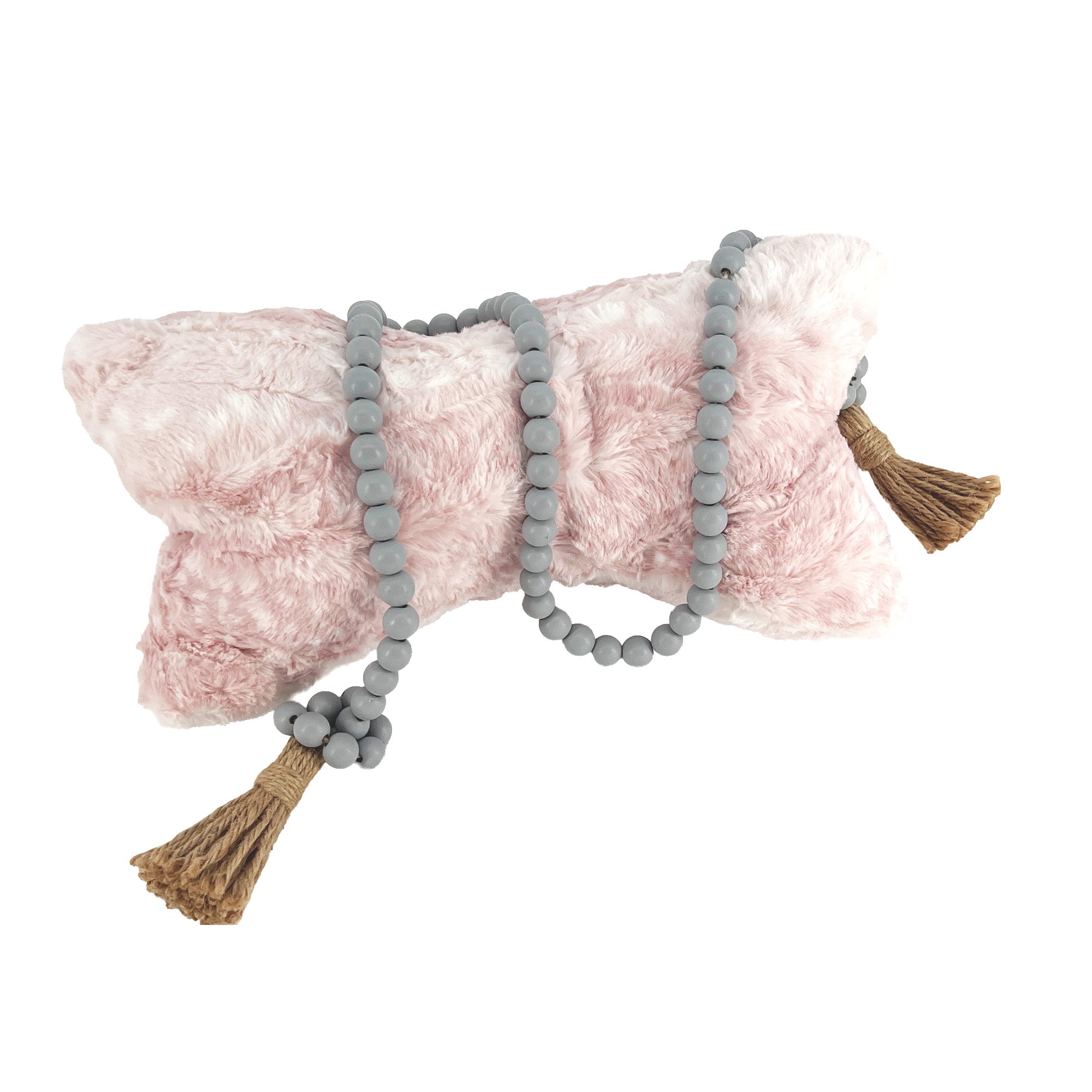 Neck Bone Pillow Personalized with Embroidered Name Pink White