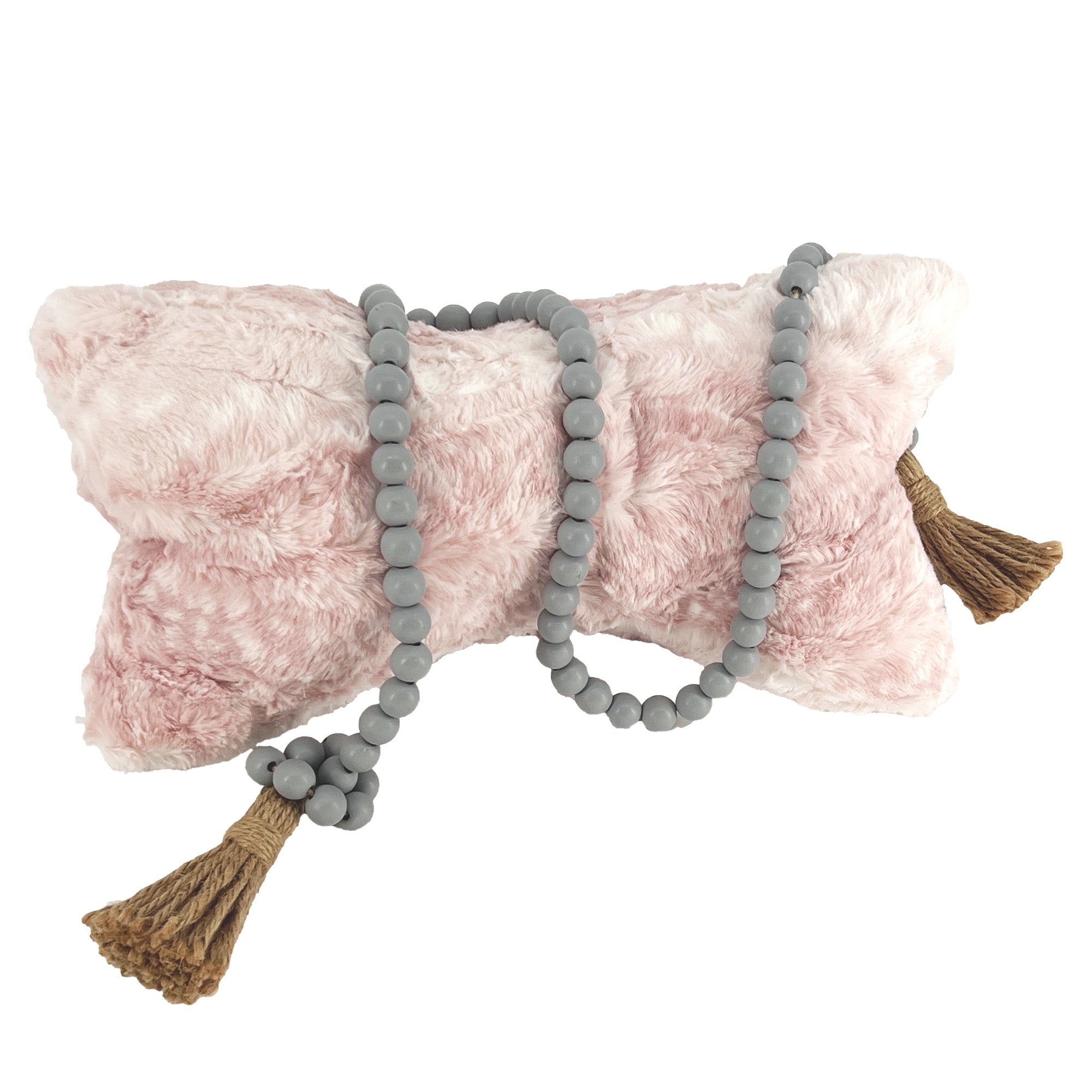 Neck Bone Pillow Personalized with Embroidered Name Pink White