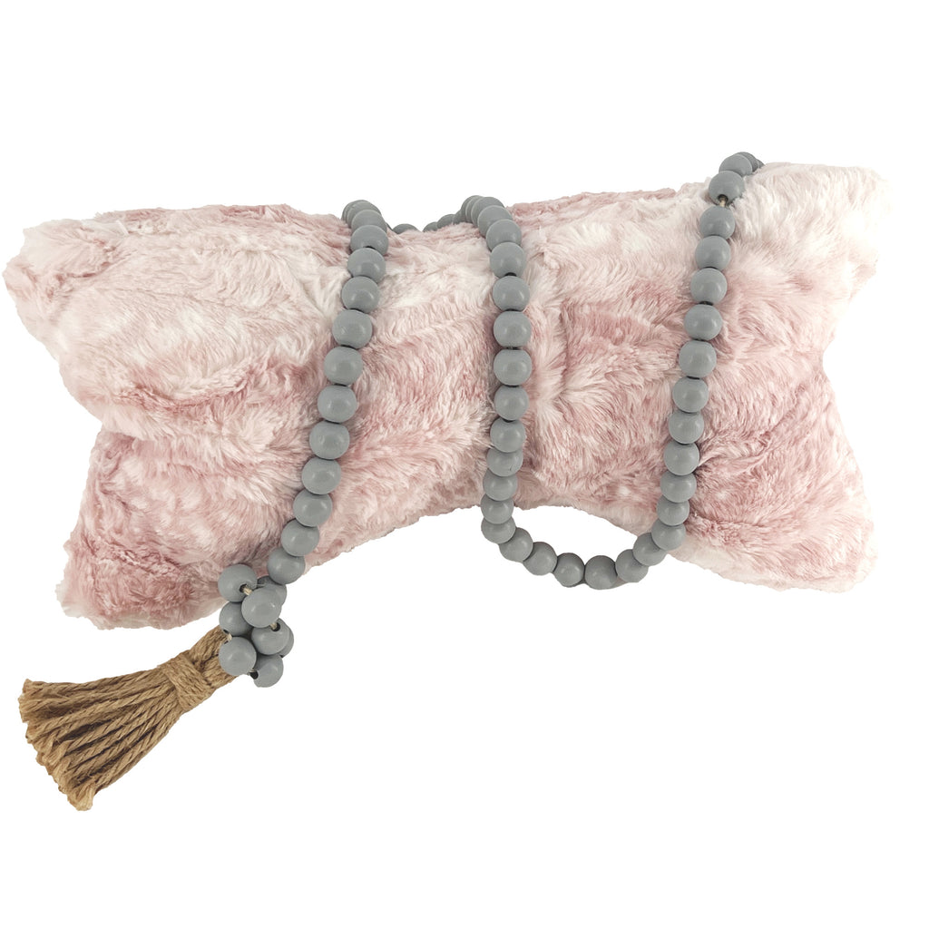 Neck Bone Pillow Personalized with Embroidered Name Pink White