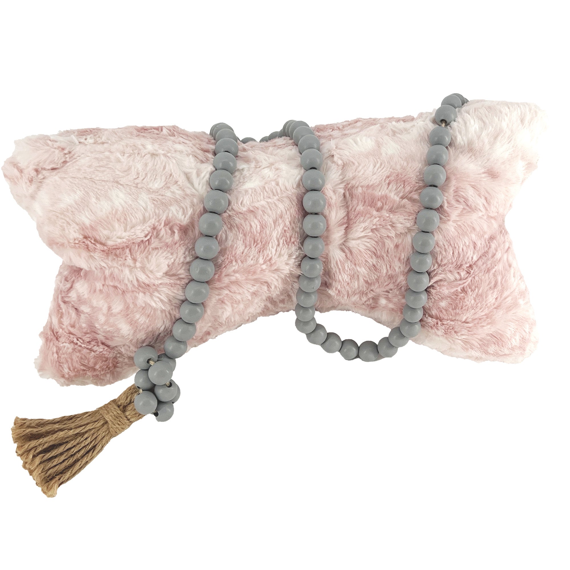 Neck Bone Pillow Personalized with Embroidered Name Pink White