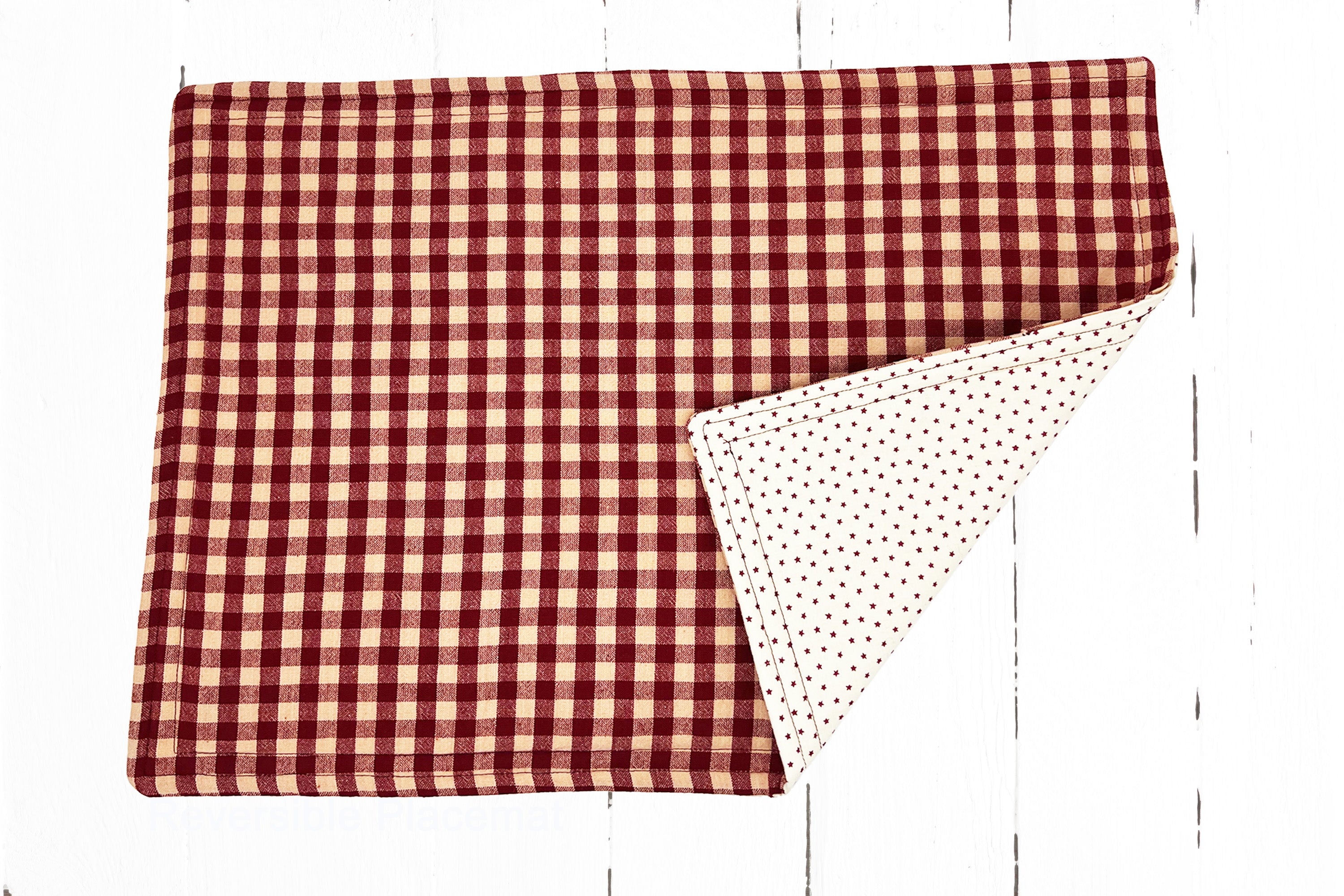 Cloth Dinner Napkins & Placemats Brown Checkered