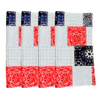 Dinner Napkins and Placemats Red Blue Patch