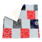 Dinner Napkins and Placemats Red Blue Patch
