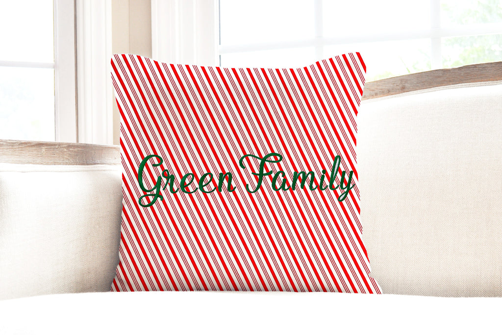 Christmas Throw Pillow Cover or Holiday Decorative Pillow Red Candy Cane