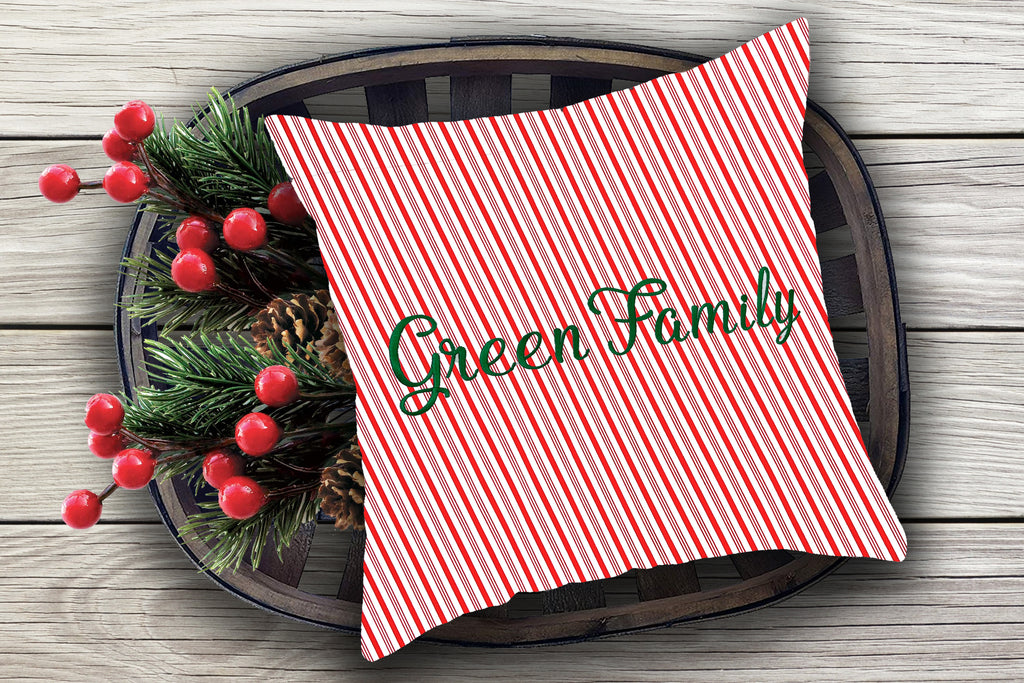 Christmas Throw Pillow Cover or Holiday Decorative Pillow Red Candy Cane