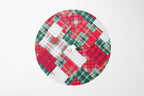 Christmas Tree Skirt Personalized Embroidered Name for Family Red Checker