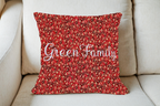 Christmas Throw Pillow Cover or Holiday Decorative Pillow Dark and Light Red Gold Flower Scroll